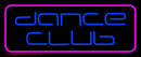 Blue Dance Club Pink Border Handmade Art Neon Sign