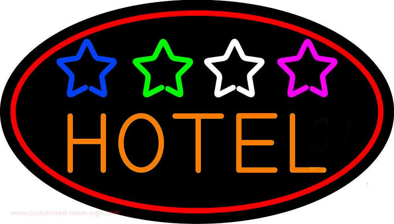 Hotel With Stars Handmade Art Neon Sign