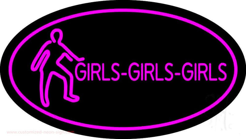 Pink Girls Girls Girls Handmade Art Neon Sign