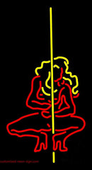 Pole Dance Girl Handmade Art Neon Sign