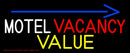 Motel Vacancy Value With Arrow Handmade Art Neon Sign