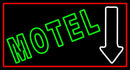 Motel With Down Arrow Handmade Art Neon Sign