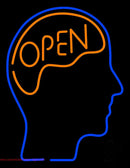 Open With Man Head Handmade Art Neon Sign