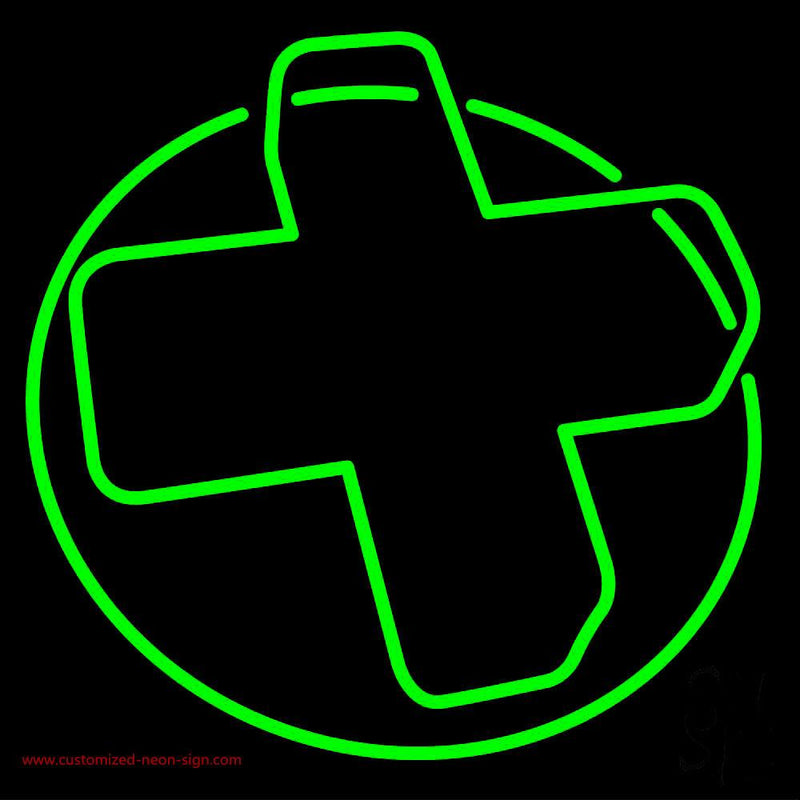 Pharmacy Green Cross Handmade Art Neon Sign