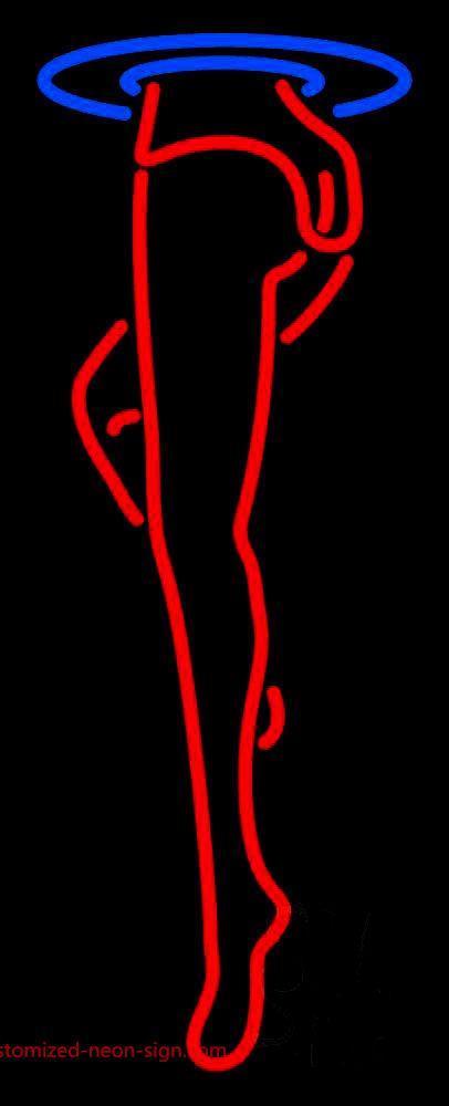 Strip Girl Leg Logo Handmade Art Neon Sign