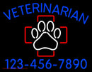 Veterinarian With Phone Number Handmade Art Neon Sign