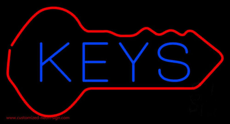 Keys Inside Key Logo Handmade Art Neon Sign