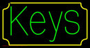 Green Keys Yellow Border Handmade Art Neon Sign