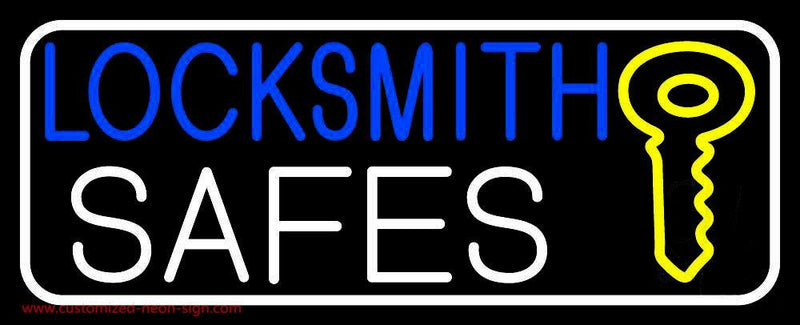 Locksmith Safes Key Logo 3 Handmade Art Neon Sign