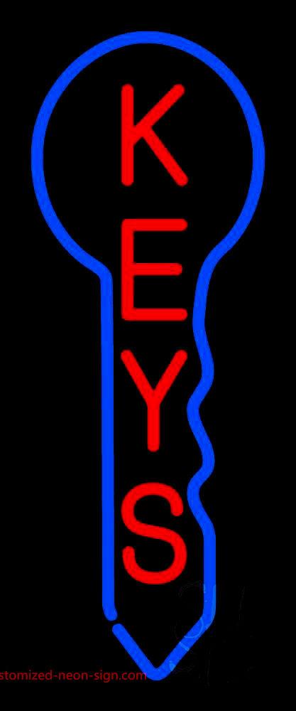 Vertical Keys Logo 1 Handmade Art Neon Sign