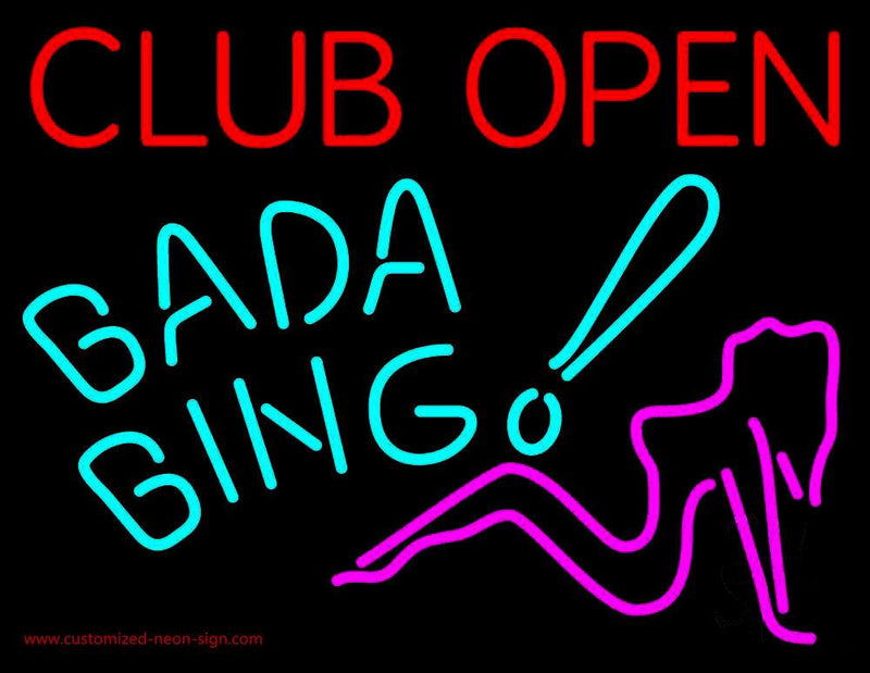 Club Open Bada Bing Handmade Art Neon Sign