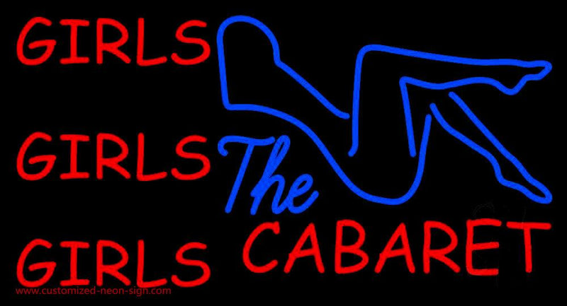 Girls Girls Girls The Cabaret Girl Logo Handmade Art Neon Sign