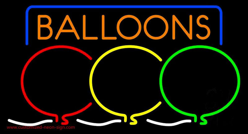 Balloon Block Colored Logo Handmade Art Neon Sign