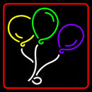 Red Border Balloon Logo Handmade Art Neon Sign