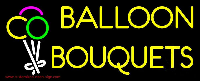 Yellow Balloon Bouquets Handmade Art Neon Sign