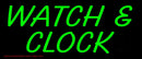 Green Watch And Clock Handmade Art Neon Sign