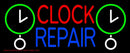 Red Clock Blue Repair Block Handmade Art Neon Sign