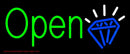 Green Open Diamond Handmade Art Neon Sign