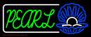 Green Pearl White Border Handmade Art Neon Sign