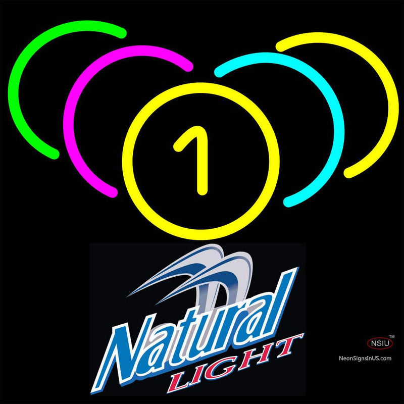 Natural Light Billiards Rack Pool Neon Sign   x