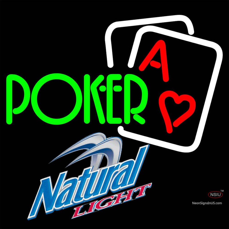 Natural Light Green Poker Neon Sign x