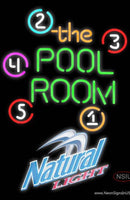 Natural Light Pool Room Billiards Neon Sign  