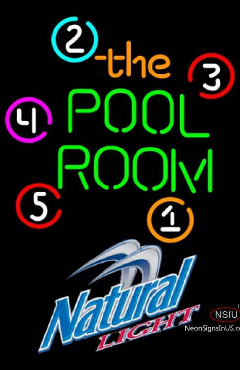 Natural Light Pool Room Billiards Neon Sign  