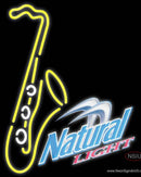 Natural Light Yellow Saxophone Neon Sign  