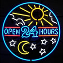 open 24 hours sun moon day BEER BAR PUB Handmade Art Neon Sign