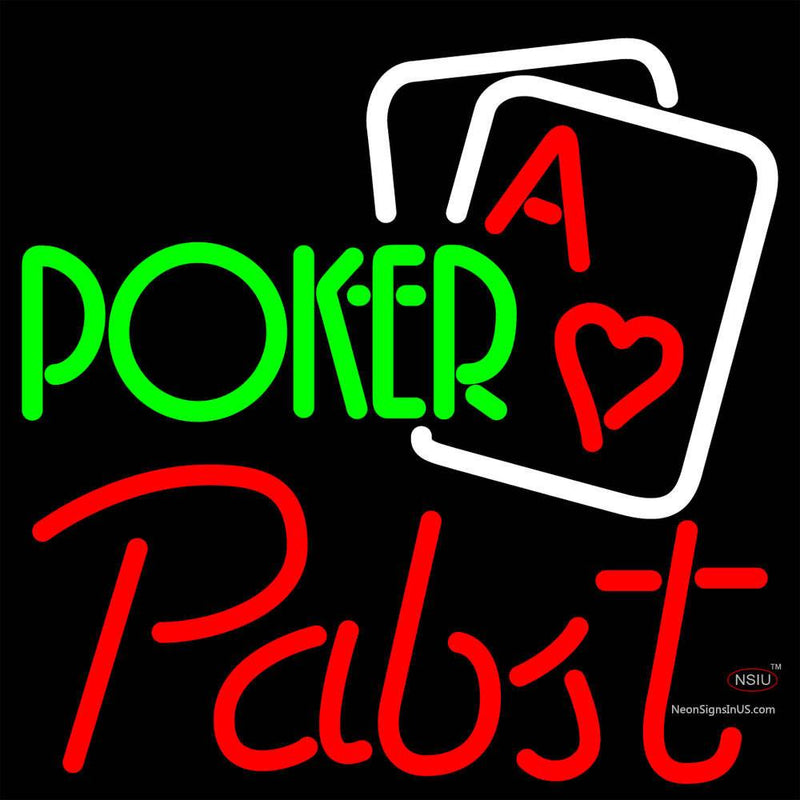 Pabst Green Poker Neon Sign x