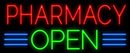 Pharmacy Block Open Green Line Handmade Art Neon Sign