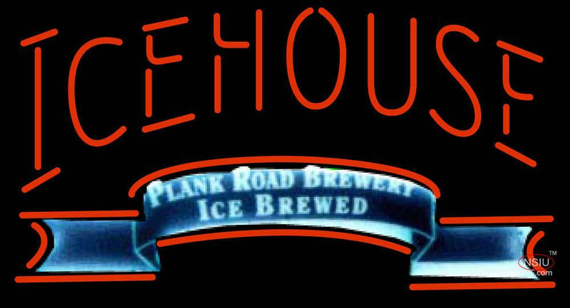 Icehouse Plank Road Brewery Red Neon Beer Sign