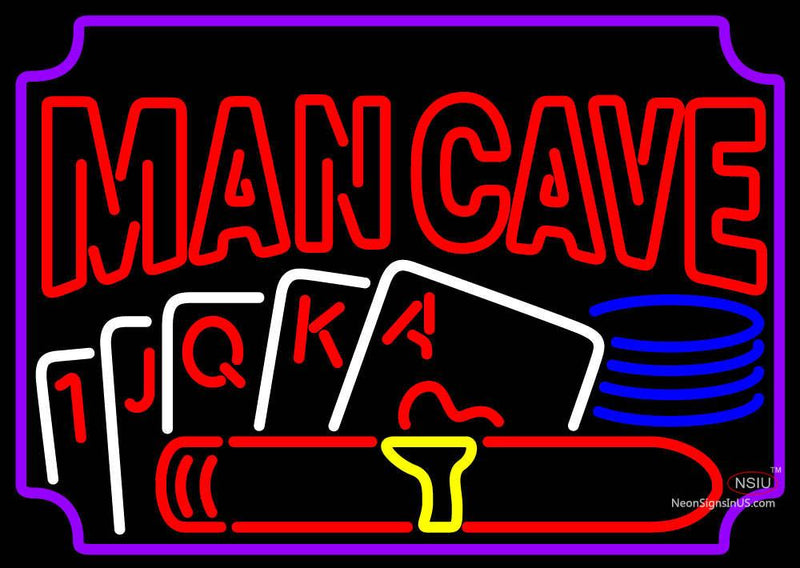 Poker Cigar Man Cave Neon Beer Sign