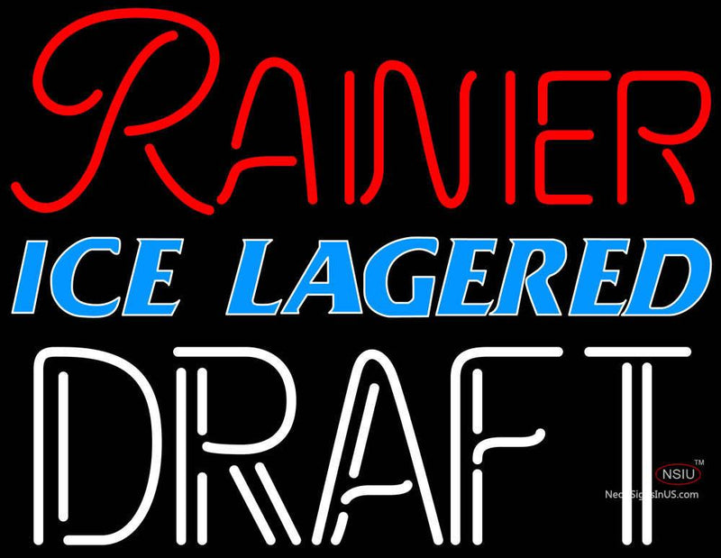 Rainier Ice Lager Red Draft Neon Beer Sign