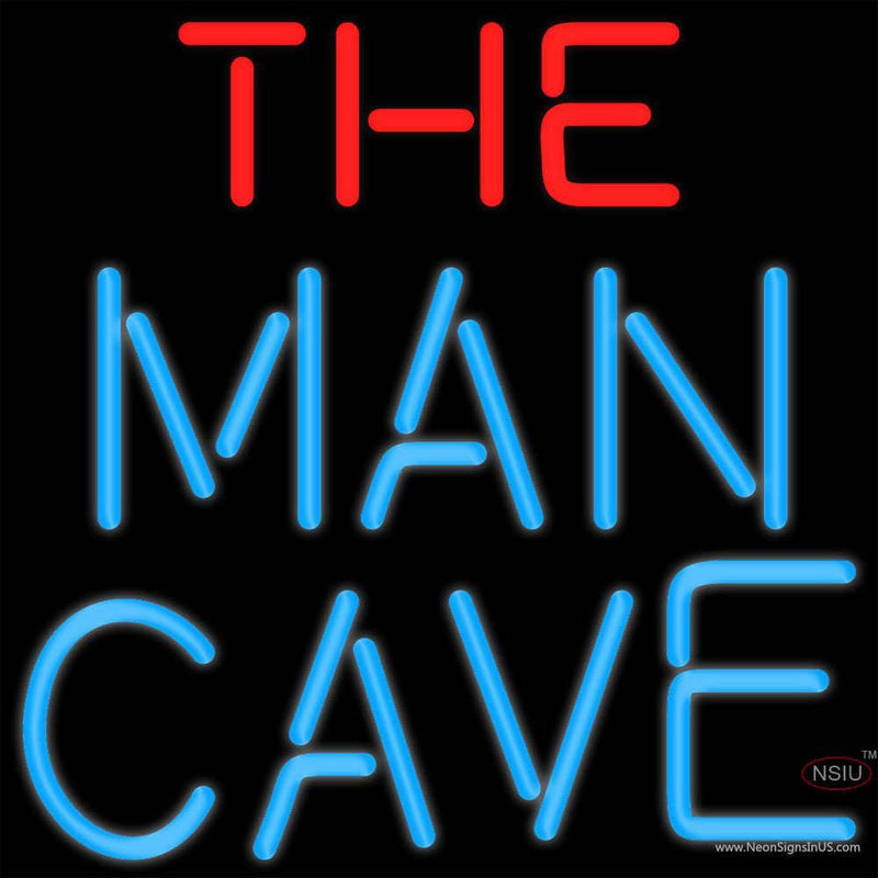 Red And Blue The Man Cave Neon Sign x