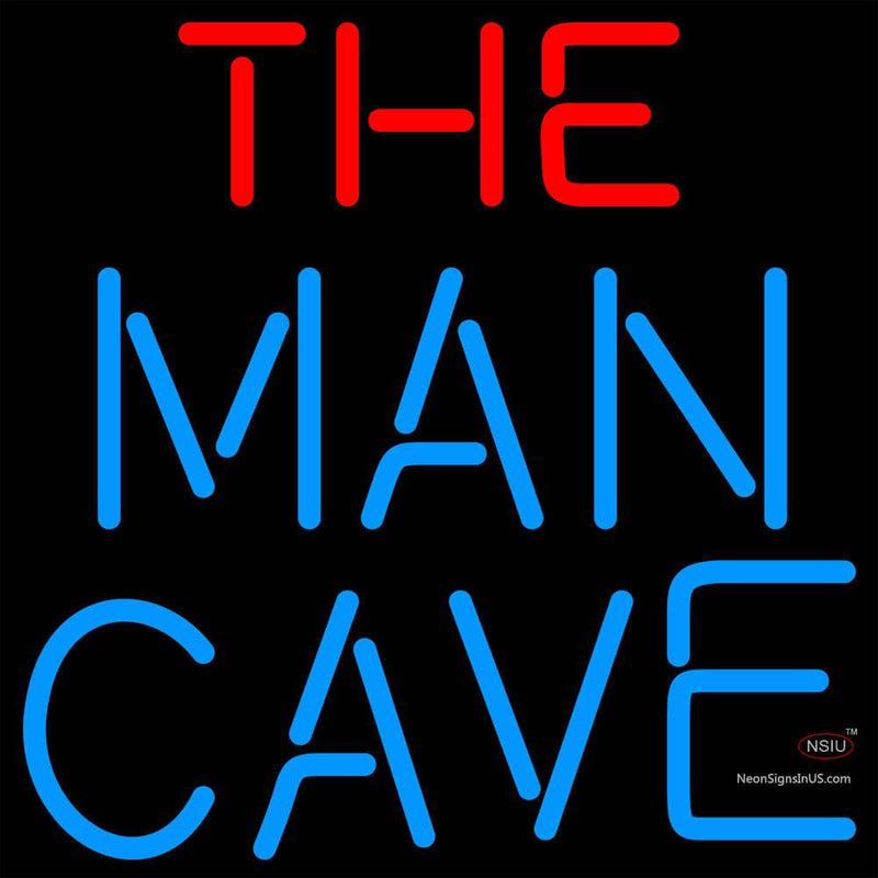 Red And Blue The Man Cave Neon Sign x