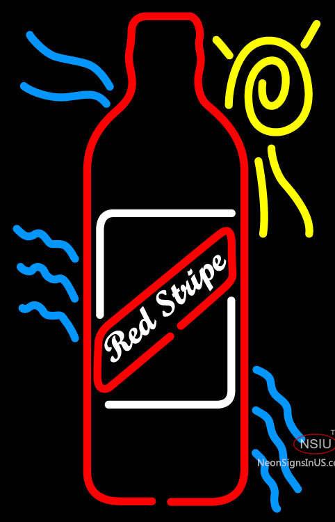 Red Stripe Bottle Neon Beer Sign