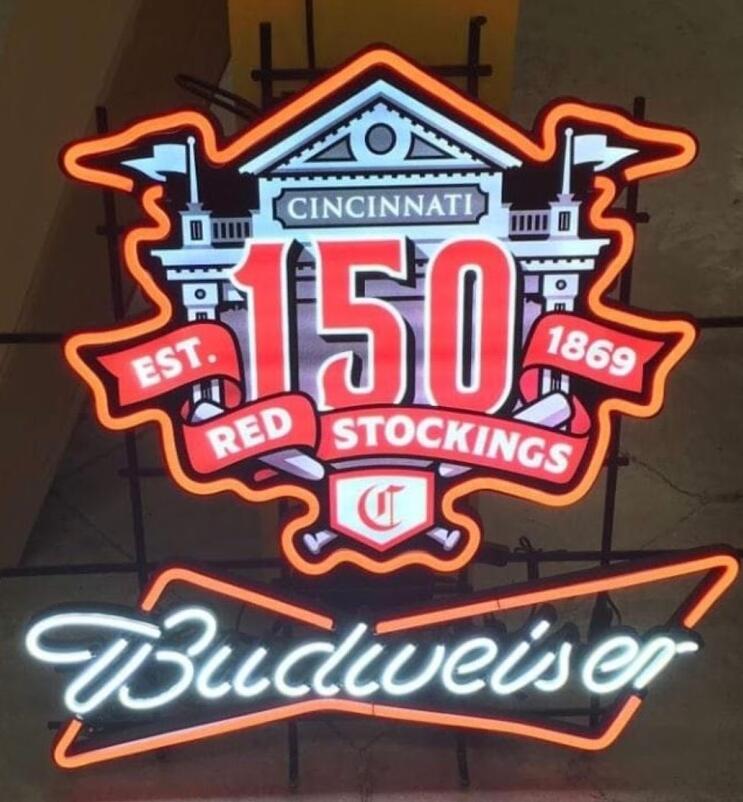 Red stockings budweiser neon sign