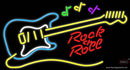 Rock N Roll Yellow Guitar Neon Sign