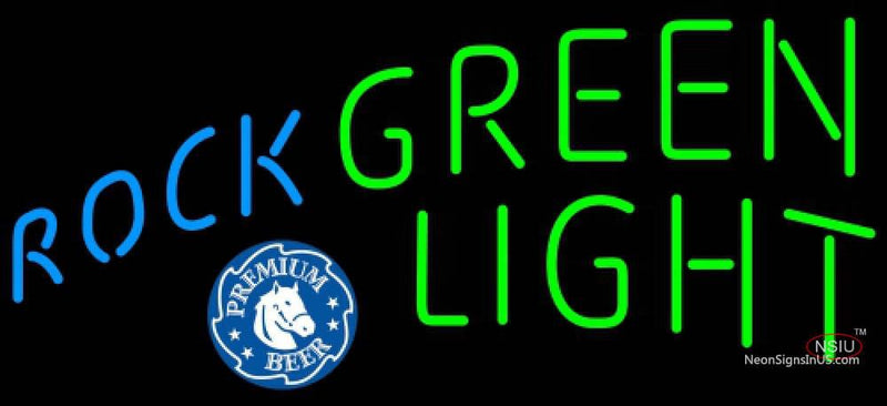 Rolling Rock Blue Green Light Neon Beer Sign