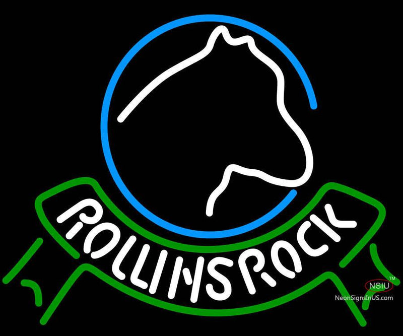 Rolling Rock Horse Head Ribbon Neon Beer Sign