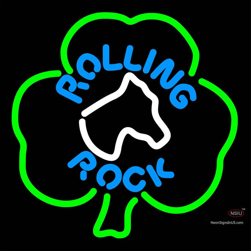 Rolling Rock Horsehead Shamrock Neon Beer Sign x
