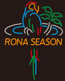 Rona season palm tree neon sign