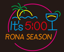 its 5 oclock rona season palm tree neon sign