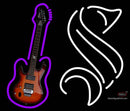 Steinlager Purple Guitar Neon Sign
