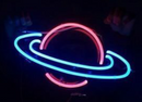 saturn neon sign