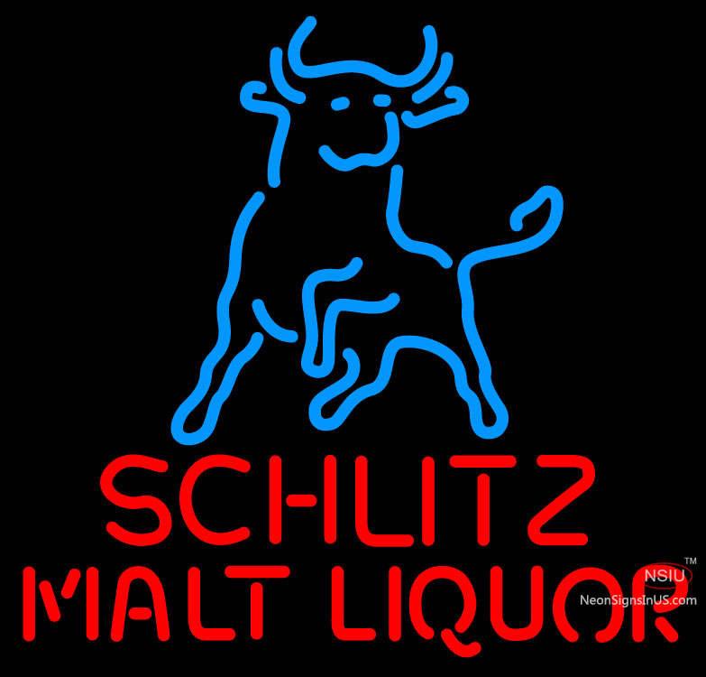 Schlitz Malt Liquor Bull Neon Beer Sign x