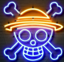 skull neon sign
