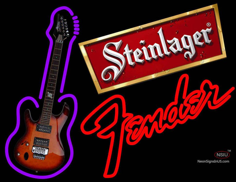 Steinlager Backlit Fender Guitar Neon Sign