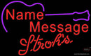 Strohs Acoustic Guitar Neon Sign  